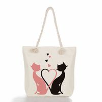 Women's Classic Style Cat Canvas Shopping Bags sku image 33