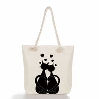 Women's Classic Style Cat Canvas Shopping Bags sku image 16