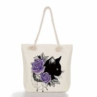 Women's Classic Style Cat Canvas Shopping Bags sku image 27