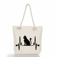 Women's Classic Style Cat Canvas Shopping Bags sku image 31