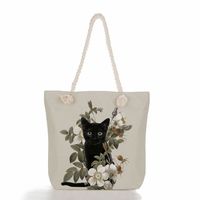 Women's Classic Style Cat Canvas Shopping Bags sku image 36