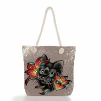 Women's Classic Style Cat Canvas Shopping Bags sku image 35