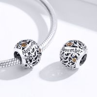 Retro Solid Color Sterling Silver Inlay Birthstone Jewelry Accessories main image 3