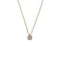 Simple Style Geometric Alloy Plating Inlaid Shell Women's Pendant Necklace main image 3