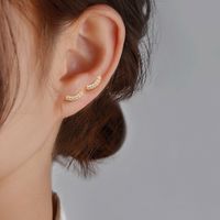 1 Pair Simple Style Geometric Cross Flower Sterling Silver Plating Inlay Artificial Gemstones Ear Studs sku image 3