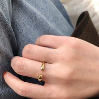Commute Geometric Copper Plating Gold Plated Open Ring main image 4