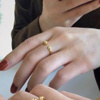 Commute Geometric Copper Plating Gold Plated Open Ring main image 3