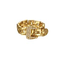 Lässig Geometrisch Kupfer Überzug Inlay Künstliche Edelsteine 18 Karat Vergoldet Ringe main image 4