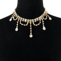 Simple Style Solid Color Claw Chain Inlay Rhinestones Women's Necklace sku image 1