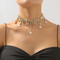Estilo Simple Color Sólido Cadena De Garras Embutido Diamantes De Imitación Mujeres Collar main image 1