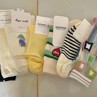 Unisex Sports Solid Color Cotton Printing Crew Socks A Pair main image 4
