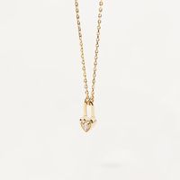 Commute Heart Shape Sterling Silver Plating Inlay Zircon Gold Plated Pendant Necklace main image 5