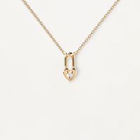 Commute Heart Shape Sterling Silver Plating Inlay Zircon Gold Plated Pendant Necklace main image 1