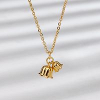 Simple Style Flower Copper Plating Gold Plated Pendant Necklace sku image 2