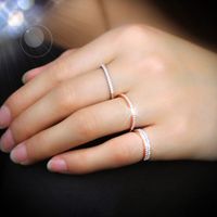 Simple Style Round Copper Plating Inlay Zircon Gold Plated Rings main image 5