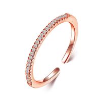 Simple Style Round Copper Plating Inlay Zircon Gold Plated Rings sku image 2