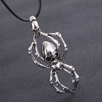 Punk Spider Skull Alloy Wax Rope Plating Men's Pendant Necklace main image 1