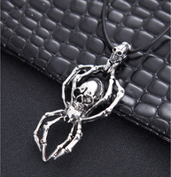 Punk Spider Skull Alloy Wax Rope Plating Men's Pendant Necklace main image 2