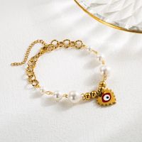 Wholesale Casual Devil's Eye Stainless Steel Plating 24k Gold Plated Bracelets Necklace main image 5