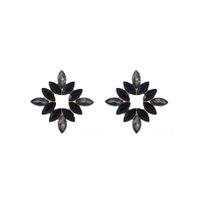 Wholesale Jewelry 1 Pair Baroque Style Flower Alloy Rhinestones Glass Gold Plated Ear Studs sku image 1