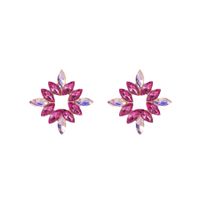 Wholesale Jewelry 1 Pair Baroque Style Flower Alloy Rhinestones Glass Gold Plated Ear Studs sku image 2