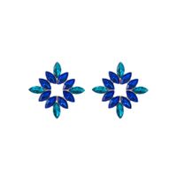 Wholesale Jewelry 1 Pair Baroque Style Flower Alloy Rhinestones Glass Gold Plated Ear Studs sku image 6
