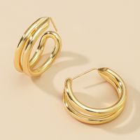 Geometric Shape C-shaped Hoop Earrings Summer Style  New Trendy Temperament Earrings Metal Earrings sku image 2