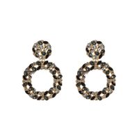 1 Pair Shiny Round Plating Inlay Alloy Rhinestones Glass Gold Plated Drop Earrings main image 4