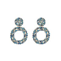 1 Pair Shiny Round Plating Inlay Alloy Rhinestones Glass Gold Plated Drop Earrings main image 7