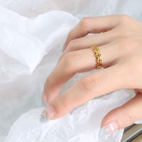 Fashion Titanium Steel Ring Index Finger Trend Gold-plated Female Ring Wholesale sku image 5