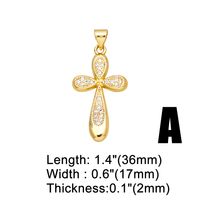 Ins Style Cross Copper Plating Inlay Zircon 18k Gold Plated Pendants Jewelry Accessories main image 5