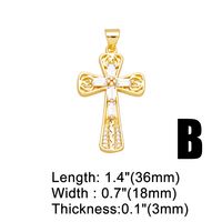 Ins Style Cross Copper Plating Inlay Zircon 18k Gold Plated Pendants Jewelry Accessories main image 4