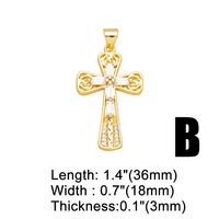 Ins Style Cross Copper Plating Inlay Zircon 18k Gold Plated Pendants Jewelry Accessories sku image 1