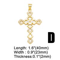 Ins Style Cross Copper Plating Inlay Zircon 18k Gold Plated Pendants Jewelry Accessories main image 2