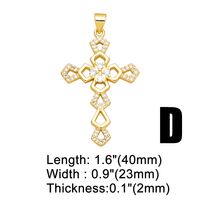 Ins Style Cross Copper Plating Inlay Zircon 18k Gold Plated Pendants Jewelry Accessories sku image 2