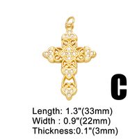 Ins Style Cross Copper Plating Inlay Zircon 18k Gold Plated Pendants Jewelry Accessories main image 3