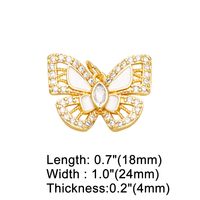 1 Pièce Le Cuivre Zircon Papillon Style Coréen sku image 4