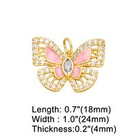 1 Piece Copper Zircon Butterfly Korean Style sku image 1