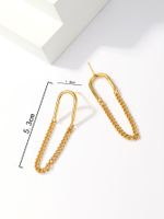1 Pair Simple Style Tassel Solid Color Plating Chain 201 Stainless Steel 18K Gold Plated Drop Earrings main image 6