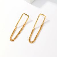1 Pair Simple Style Tassel Solid Color Plating Chain 201 Stainless Steel 18K Gold Plated Drop Earrings main image 3