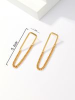 1 Pair Simple Style Tassel Solid Color Plating Chain 201 Stainless Steel 18K Gold Plated Drop Earrings main image 4