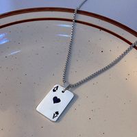 Hip-hop Poker Stainless Steel Plating Pendant Necklace 1 Piece sku image 1