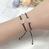 Simple Style Star Moon Alloy Plating Hollow Out Silver Plated Unisex Bracelets main image 4