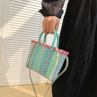 Women's Small All Seasons Plastic Color Block Vacation Square String Handbag main image 3