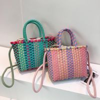 Women's Small All Seasons Plastic Color Block Vacation Square String Handbag main image 1