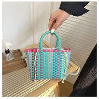 Women's Small All Seasons Plastic Color Block Vacation Square String Handbag sku image 2