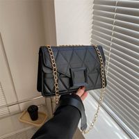 Women's Small Pu Leather Solid Color Streetwear Square Zipper Crossbody Bag sku image 1