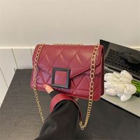 Women's Small Pu Leather Solid Color Streetwear Square Zipper Crossbody Bag main image 2