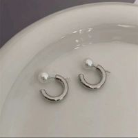1 Pair Simple Style C Shape Plating Inlay Copper Zircon Ear Studs sku image 4