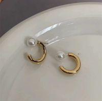 1 Pair Simple Style C Shape Plating Inlay Copper Zircon Ear Studs sku image 3